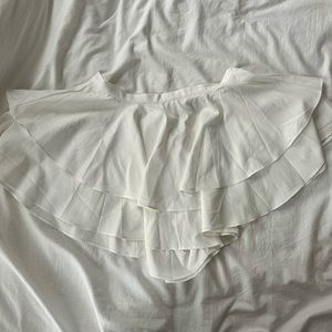 SHEIN Ruffle Skort ~ White L